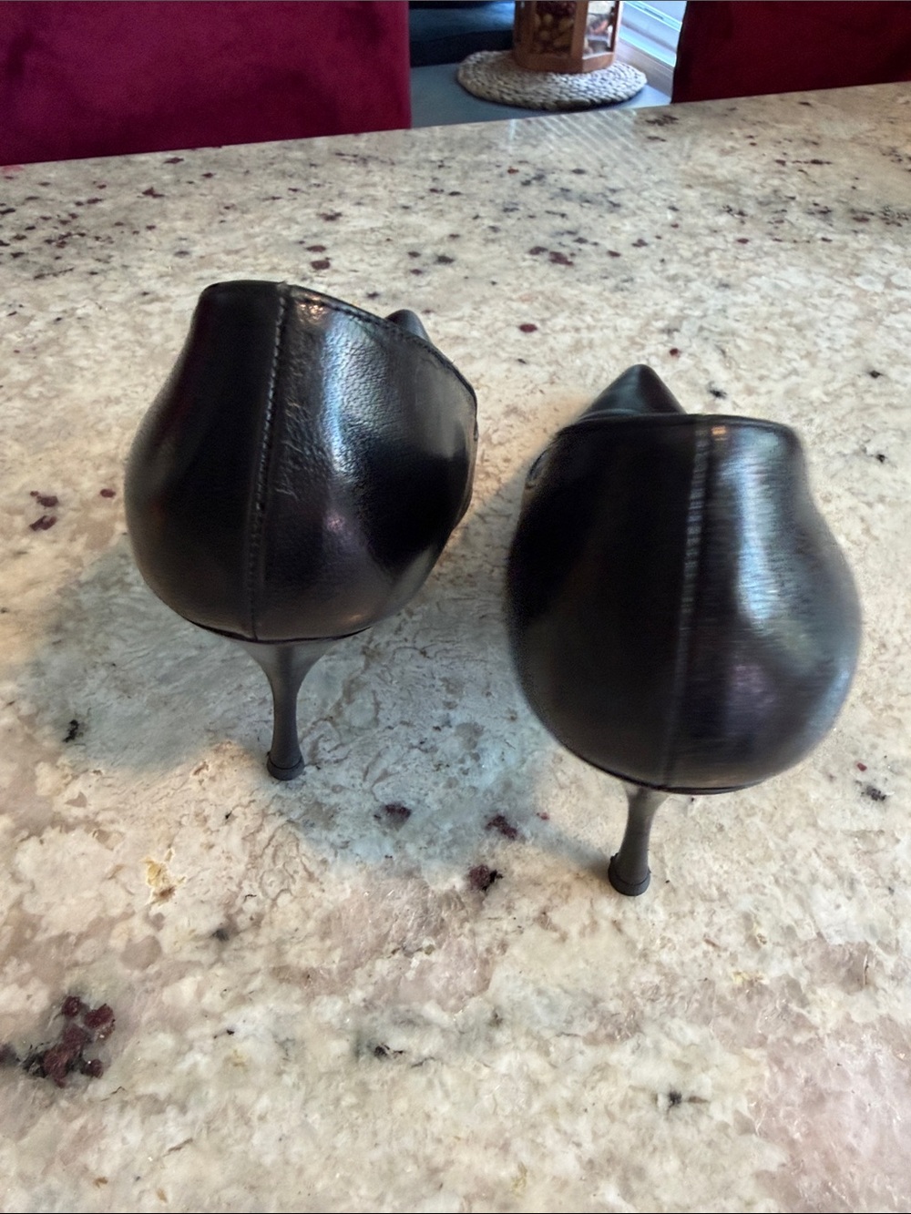 Prada Black Leather Pointed-Toe Heels - Picture 10 of 13